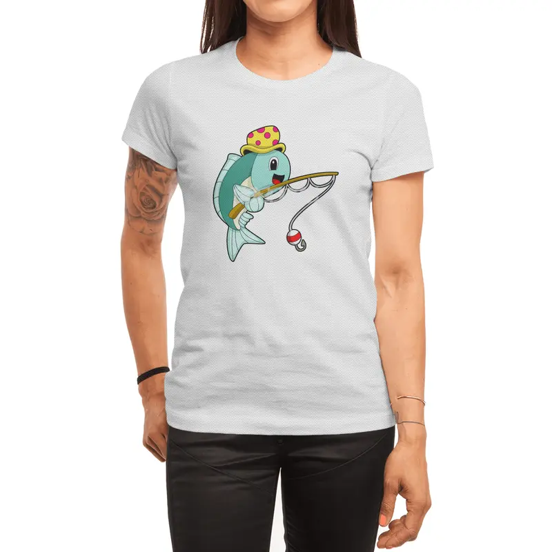 Fish at Fishing with Fishing rod & Hat Spor T-Shirt