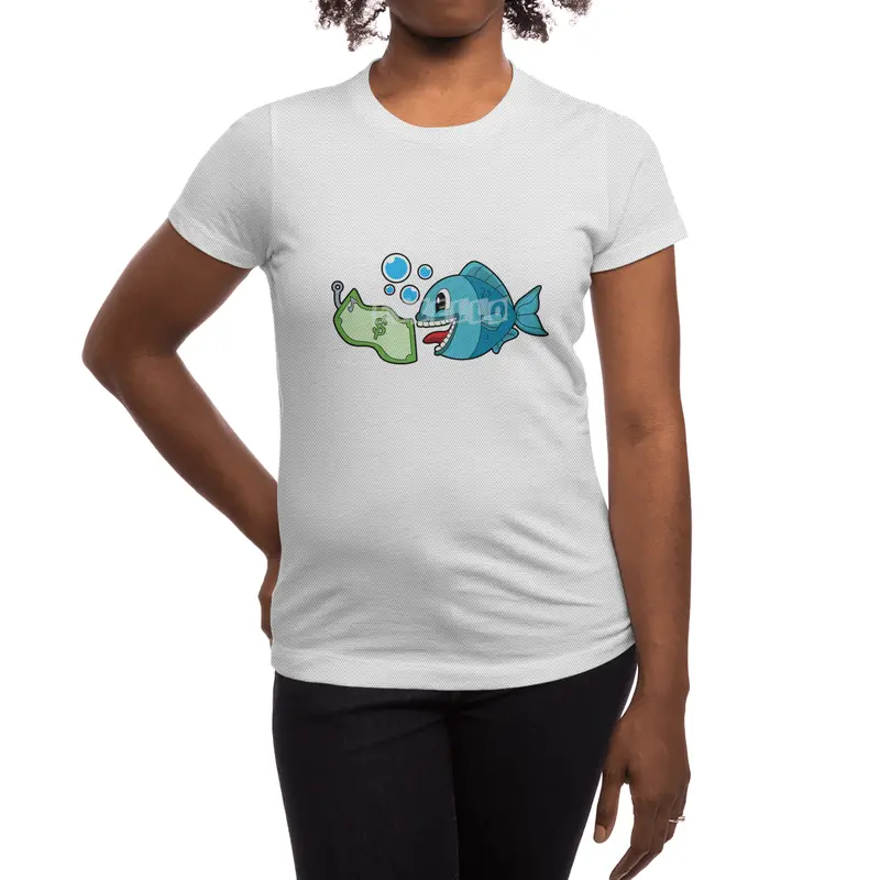 Fish with Bank note Spor T-Shirt