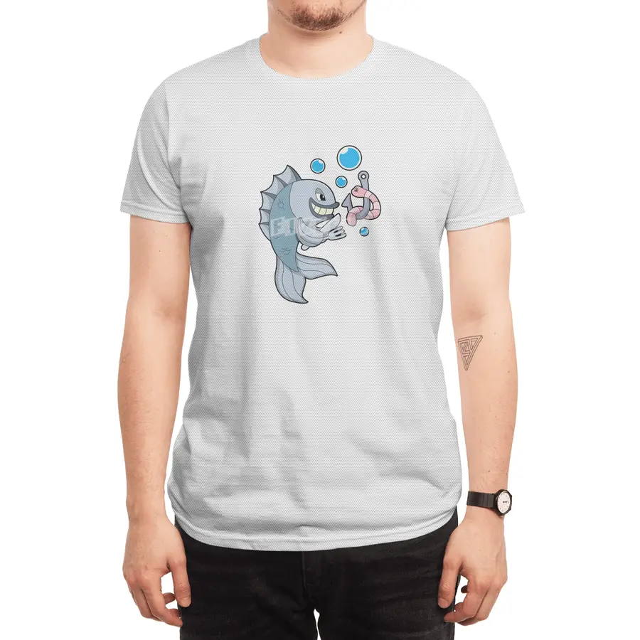 Fish with Fish hook & Worm Spor T-Shirt