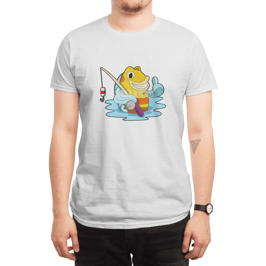 Fish with Fishing rod in Water Spor T-Shirt