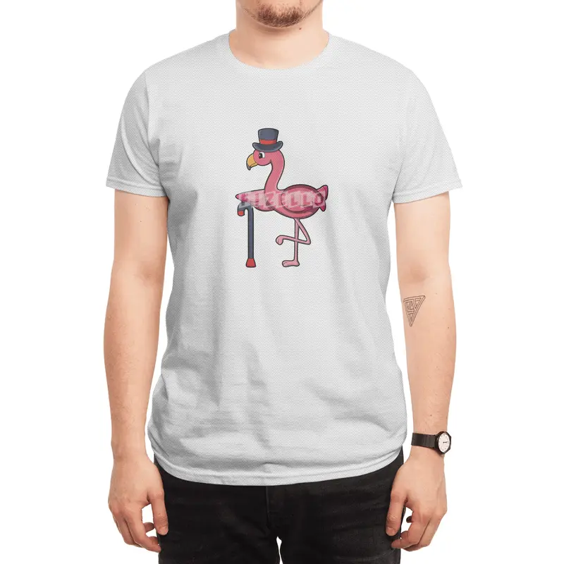 Flamingo as Pensioner with Walking stick & Hat Spor T-Shirt