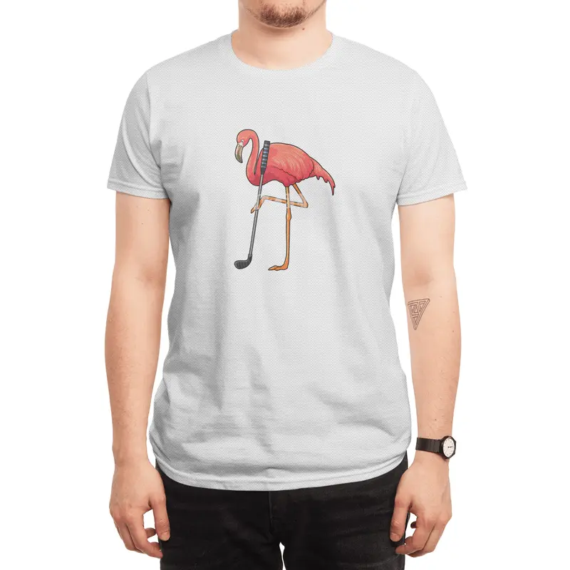 Flamingo at Golf with Golf club Spor T-Shirt