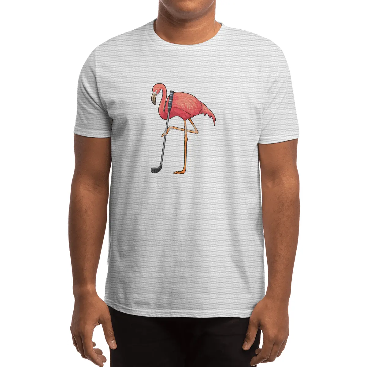 Flamingo at Golf with Golf club Spor T-Shirt