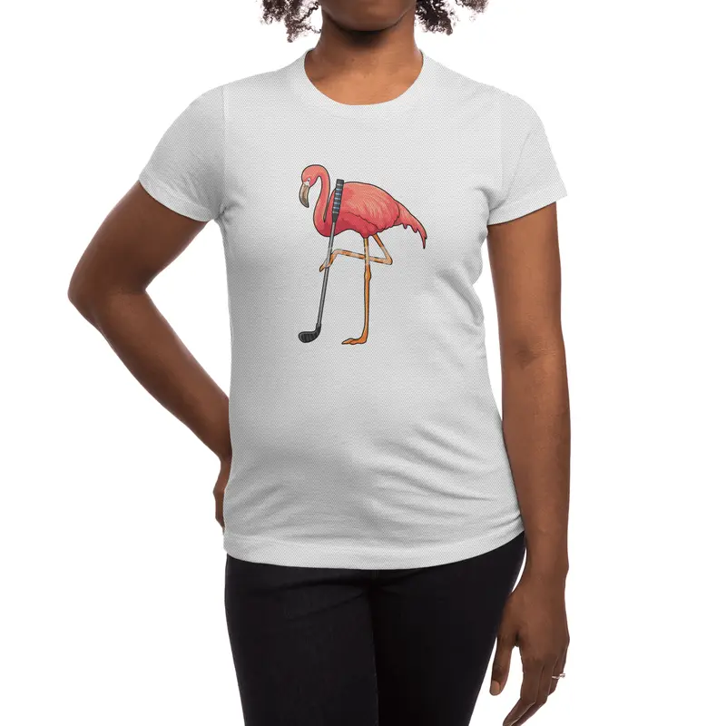 Flamingo at Golf with Golf club Spor T-Shirt