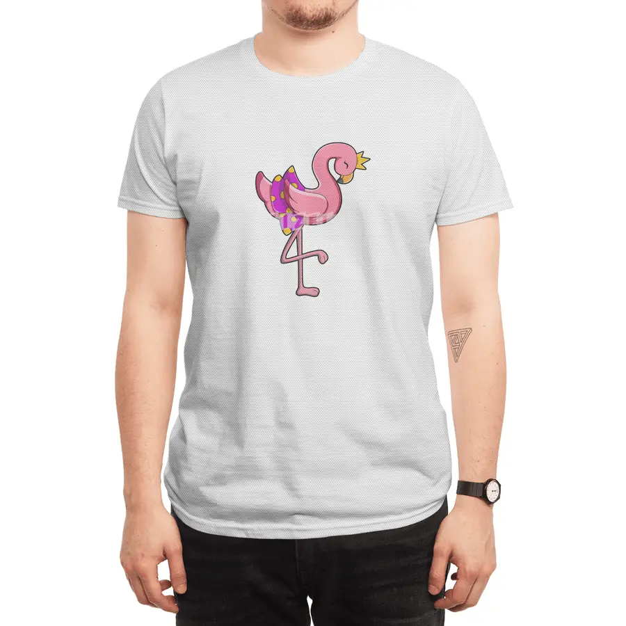 Flamingo with Crown & Skirt Spor T-Shirt