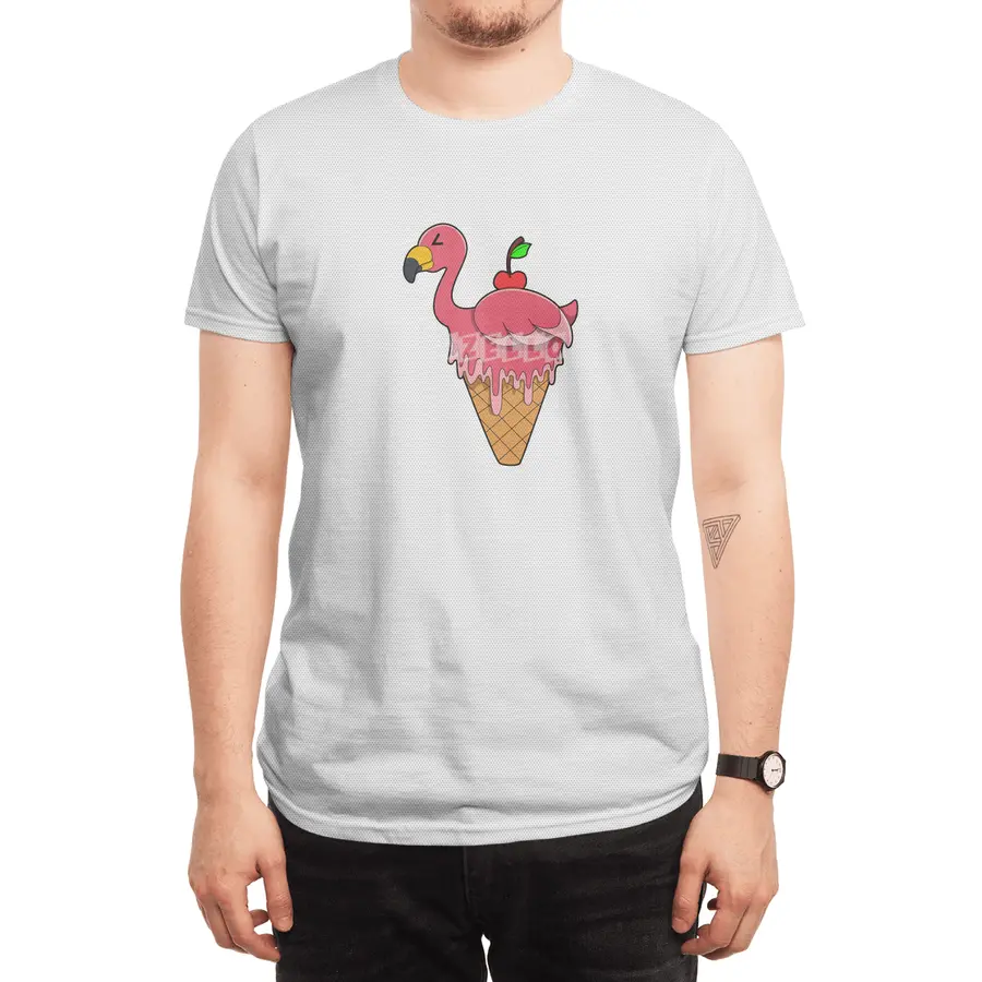 Flamingo with Waffle ice cream & Apple Spor T-Shirt