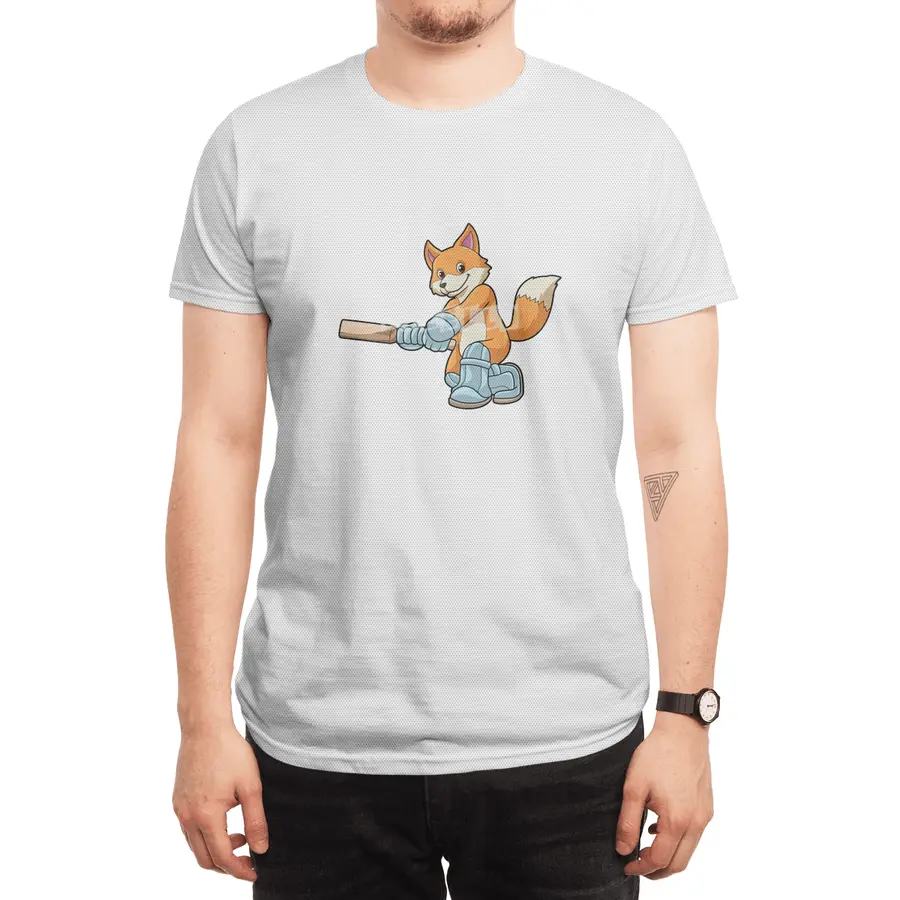 Fox as Batsman with Cricket bat Spor T-Shirt