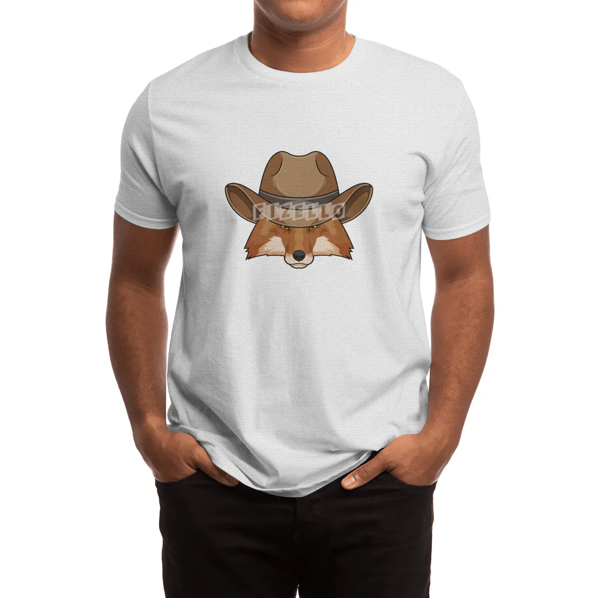 Fox as Cowboy with Hat Spor T-Shirt