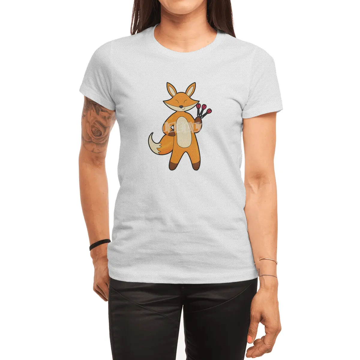 Fox as Dart player with Darts Spor T-Shirt