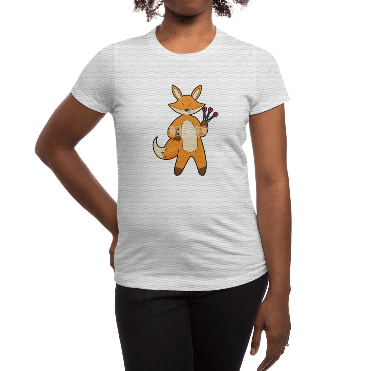Fox as Dart player with Darts Spor T-Shirt