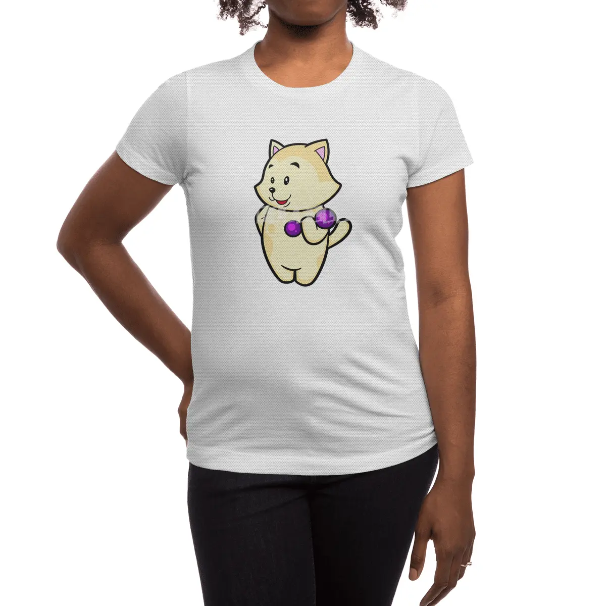 Cat at Biceps training with Dumbbell Spor T-Shirt