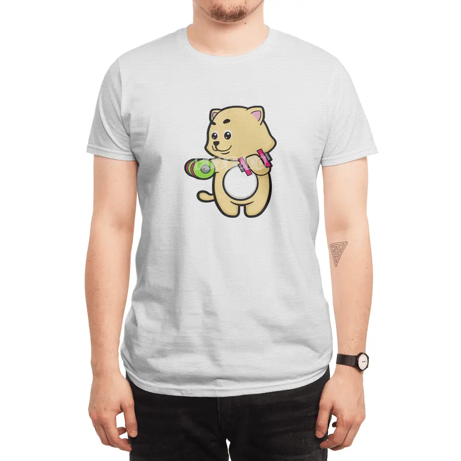 Cat at Biceps training with Dumbbells Spor T-Shirt