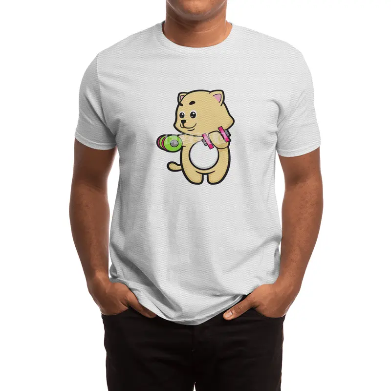 Cat at Biceps training with Dumbbells Spor T-Shirt