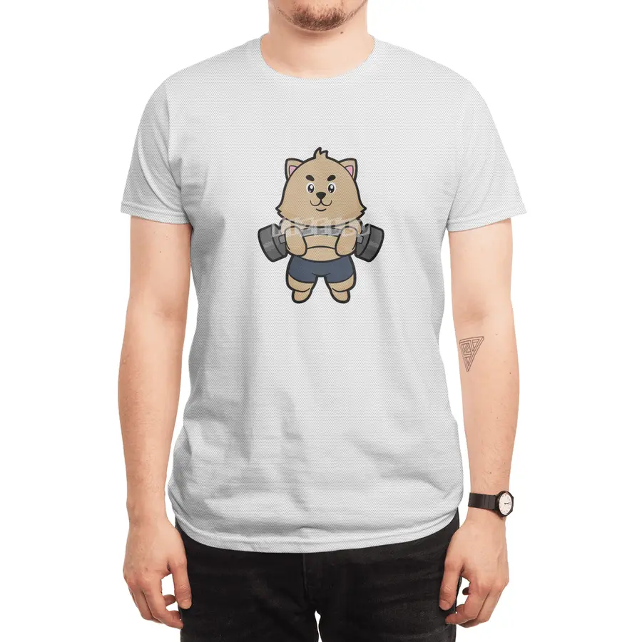 Cat at Bodybuilding with Barbell Spor T-Shirt