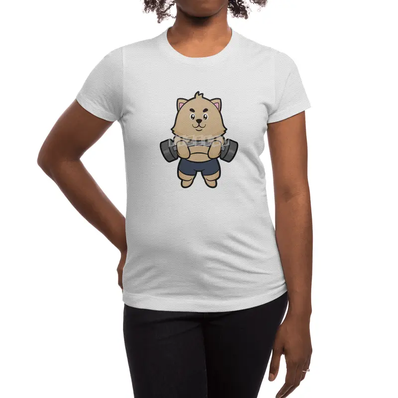 Cat at Bodybuilding with Barbell Spor T-Shirt