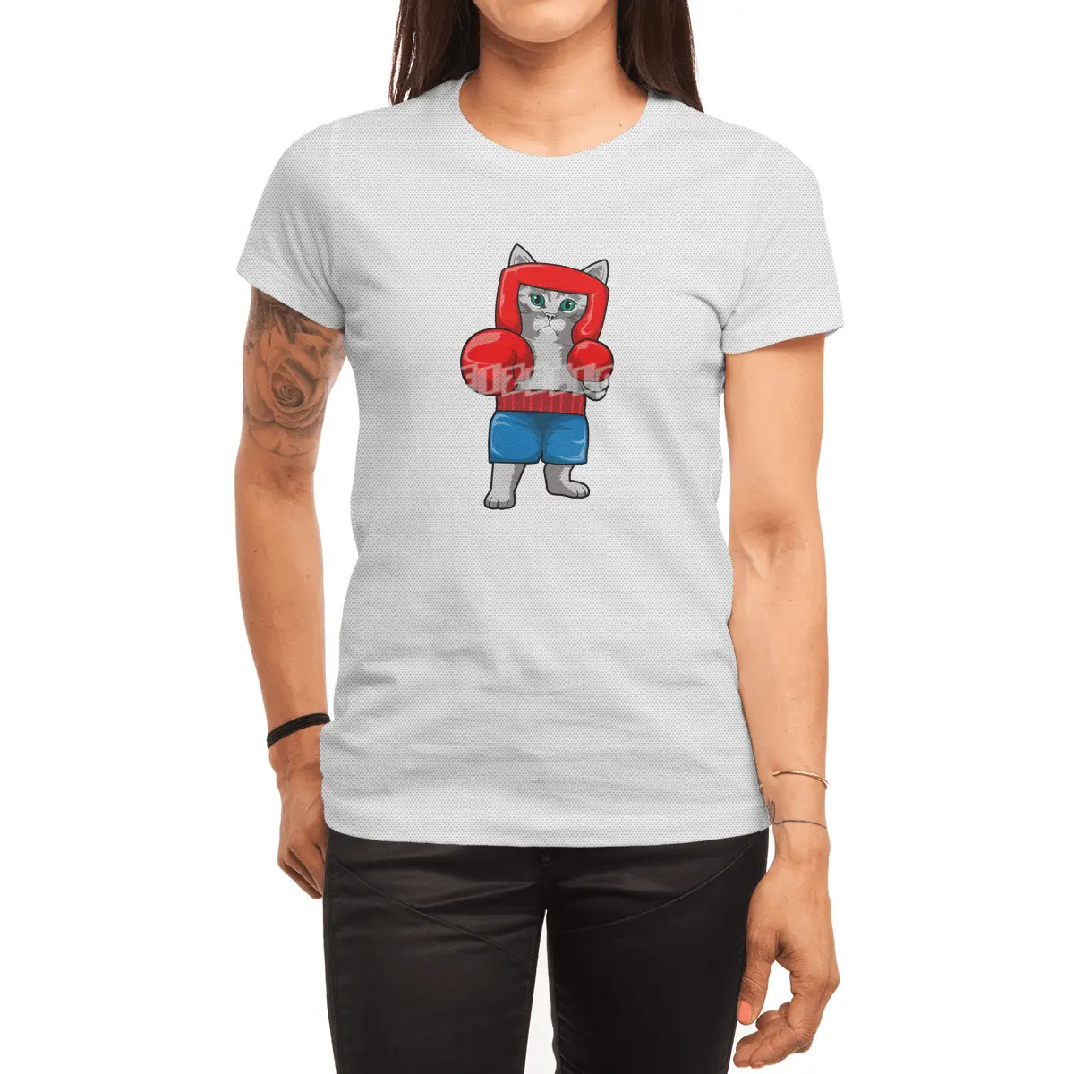 Cat at Boxing with Boxing gloves Spor T-Shirt