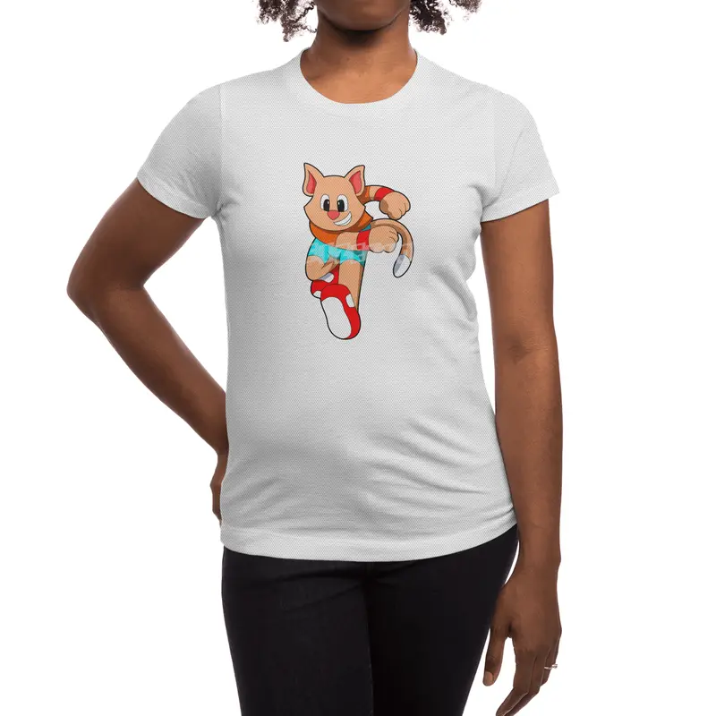 Cat at Fitness - Jogging Spor T-Shirt