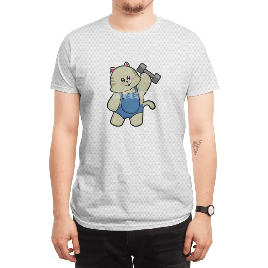Cat at Fitness with Dumbbell Spor T-Shirt