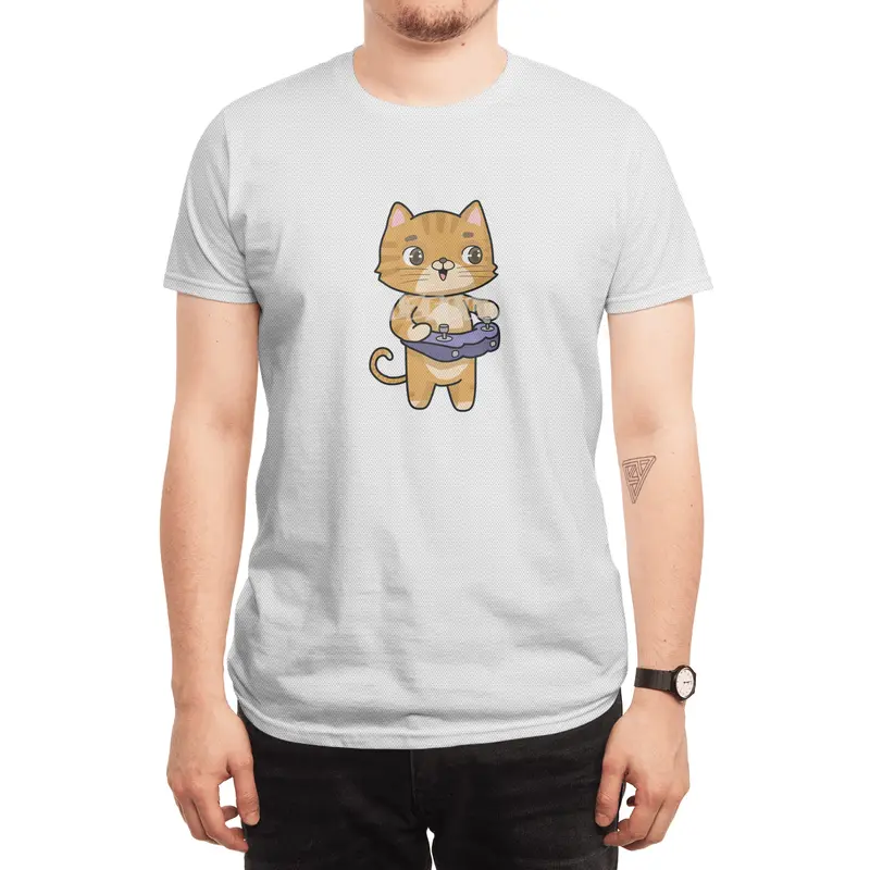 Cat at Playing with Controller Spor T-Shirt
