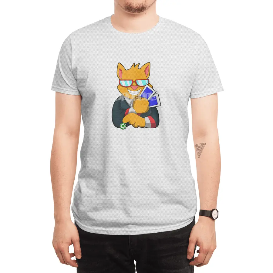 Cat at Poker with Cards & Poker chip Spor T-Shirt