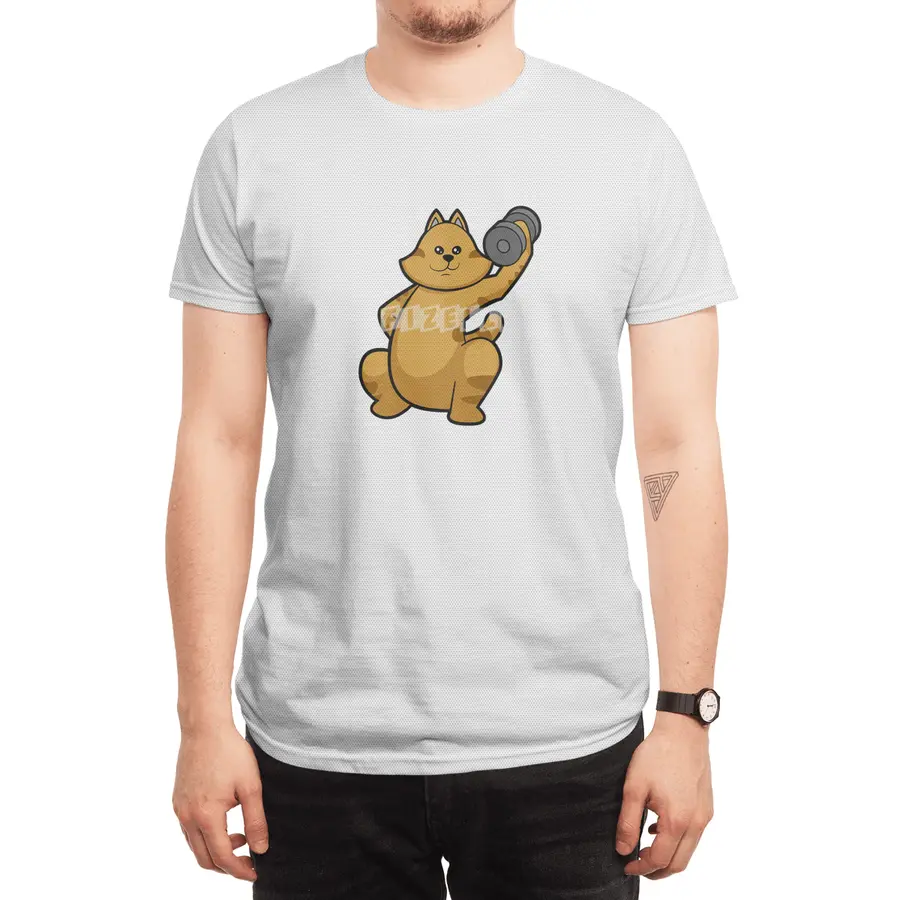 Cat at shoulder training with Dumbbell Spor T-Shirt