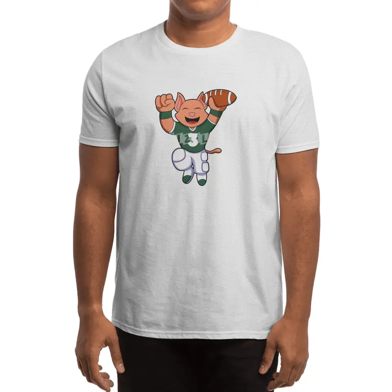 Cat at Sports with Football & Jersey Spor T-Shirt