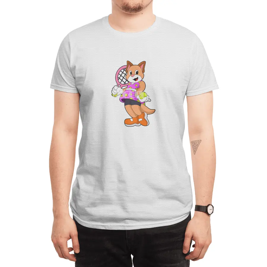 Cat at Tennis with Tennis racket Spor T-Shirt