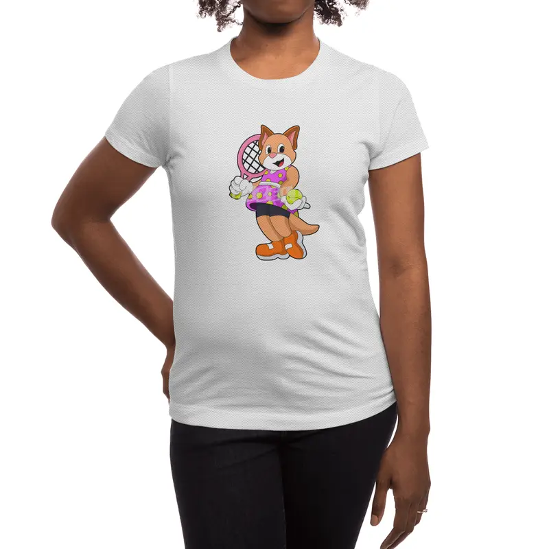 Cat at Tennis with Tennis racket Spor T-Shirt