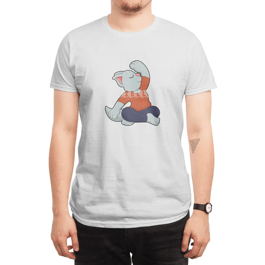 Cat at Yoga in Cross legged Spor T-Shirt
