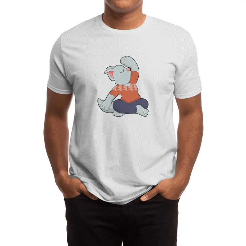 Cat at Yoga in Cross legged Spor T-Shirt