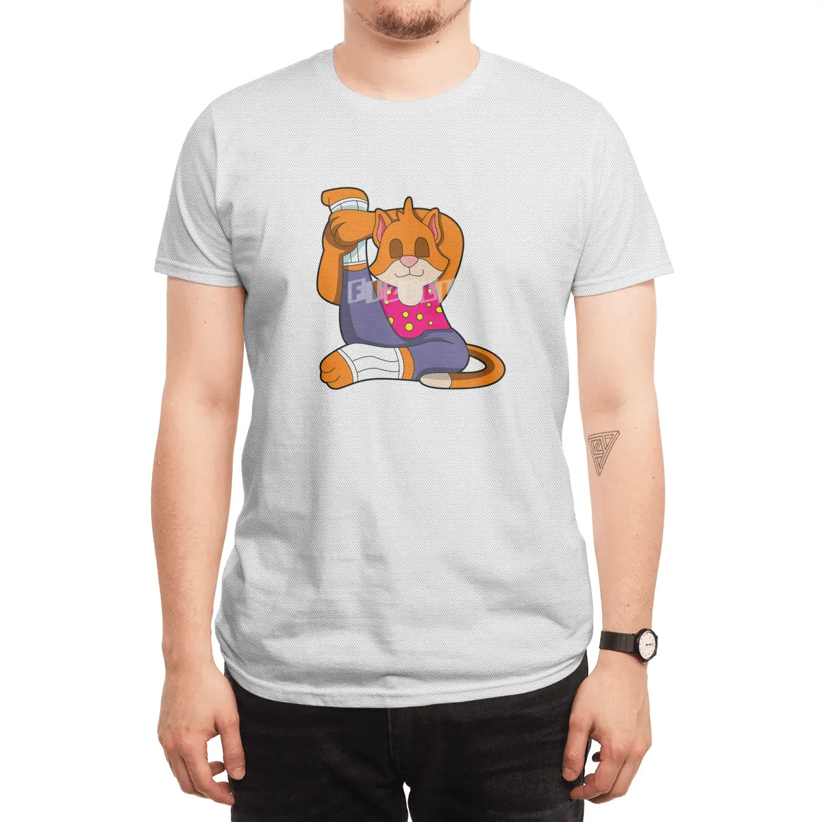Cat at Yoga stretching exercises Legs Spor T-Shirt