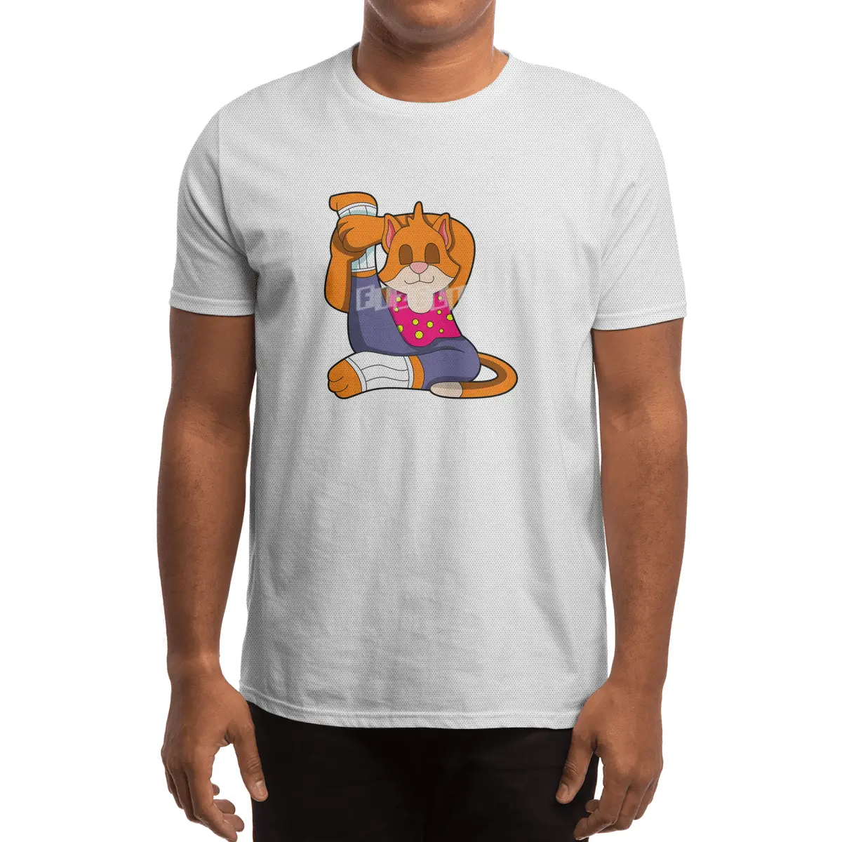 Cat at Yoga stretching exercises Legs Spor T-Shirt