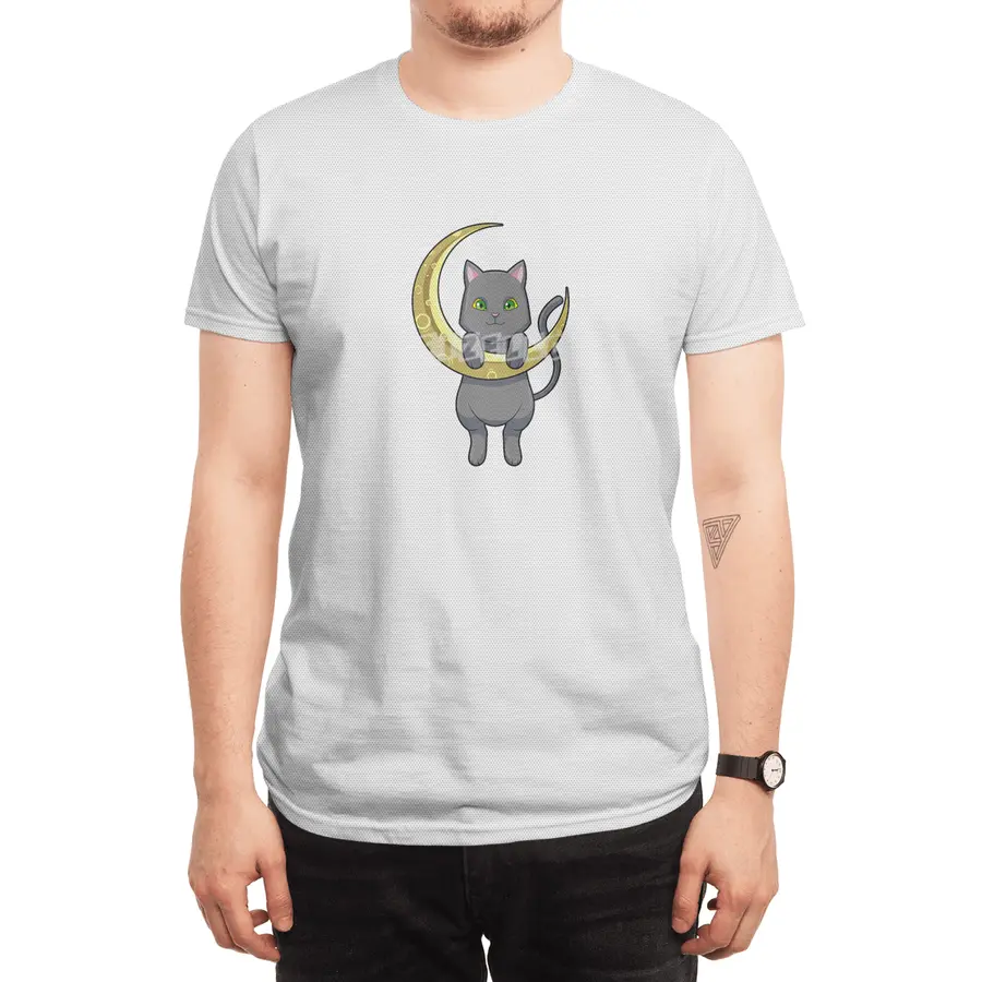 Cat Night Moon Spor T-Shirt