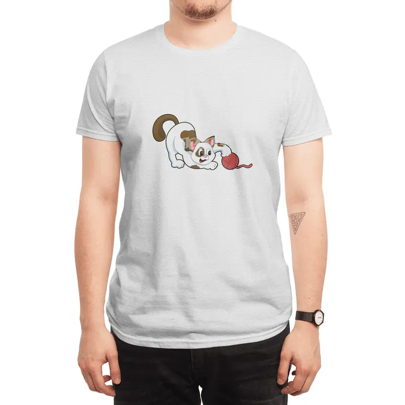 Cat with Ball of Wool Spor T-Shirt
