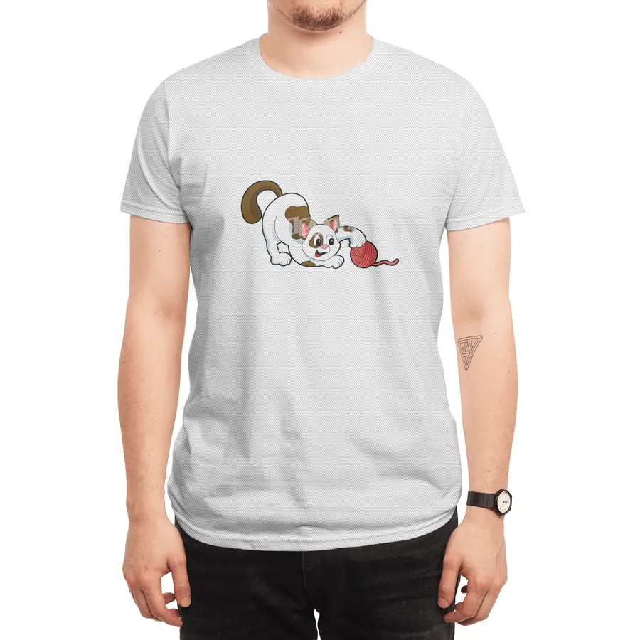 Cat with Ball of Wool Spor T-Shirt