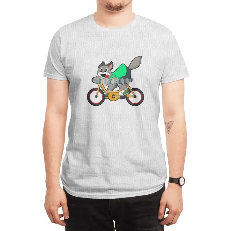 Cat with Bicycle Spor T-Shirt