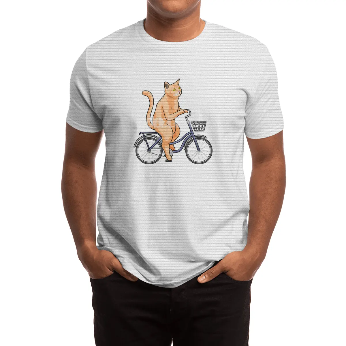 Cat with Bicycle Spor T-Shirt