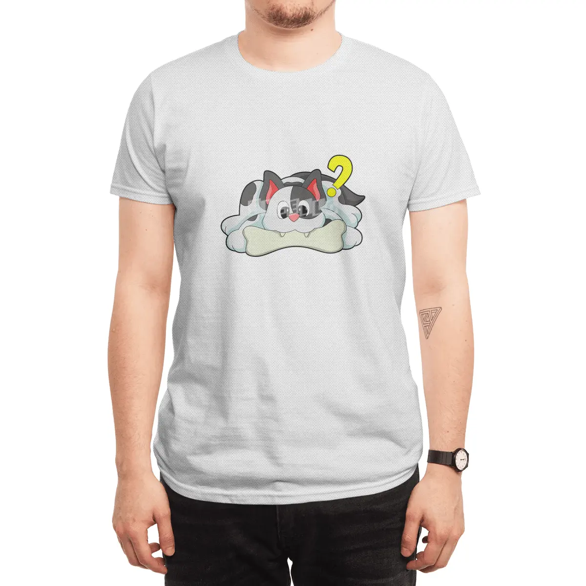 Cat with Bone Spor T-Shirt