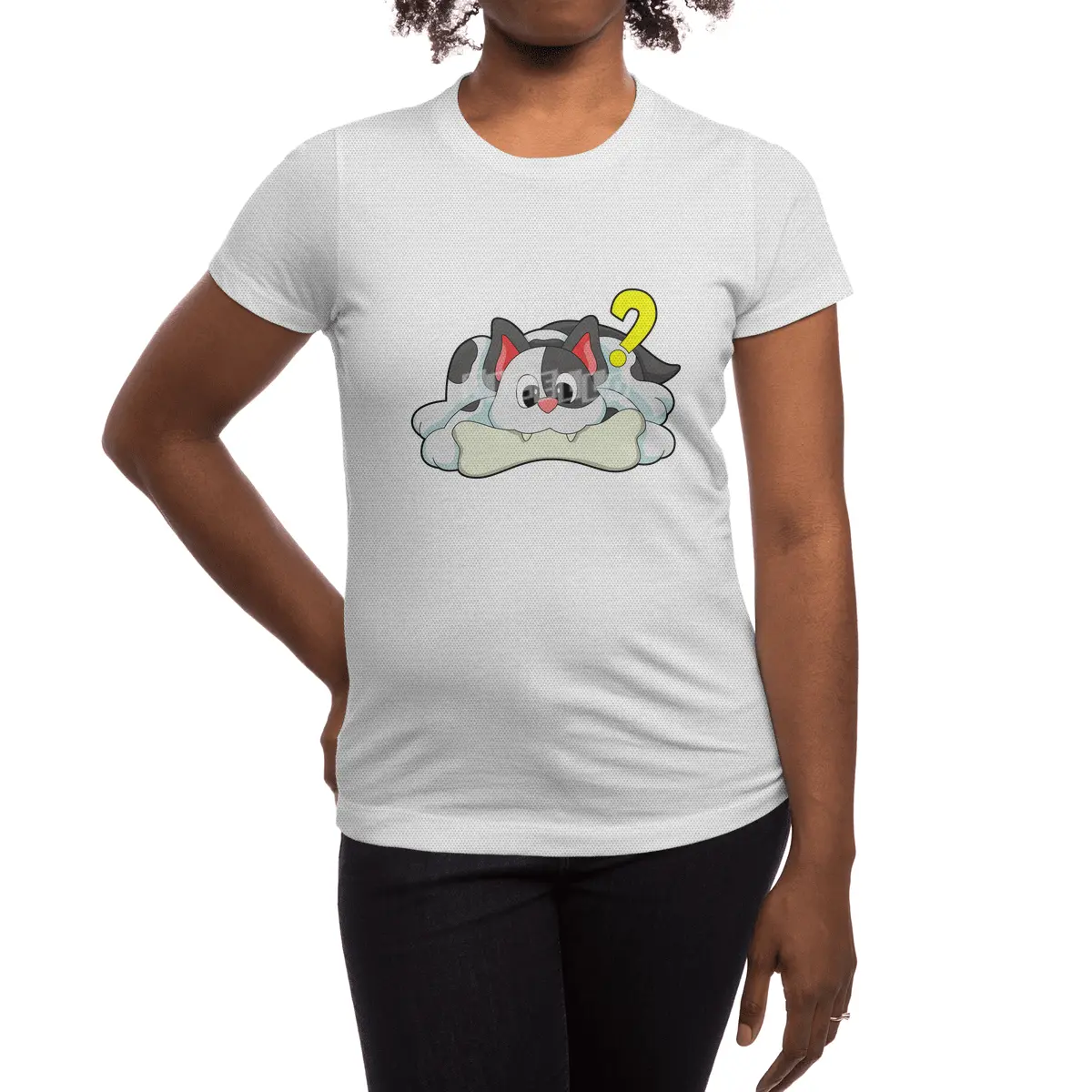 Cat with Bone Spor T-Shirt