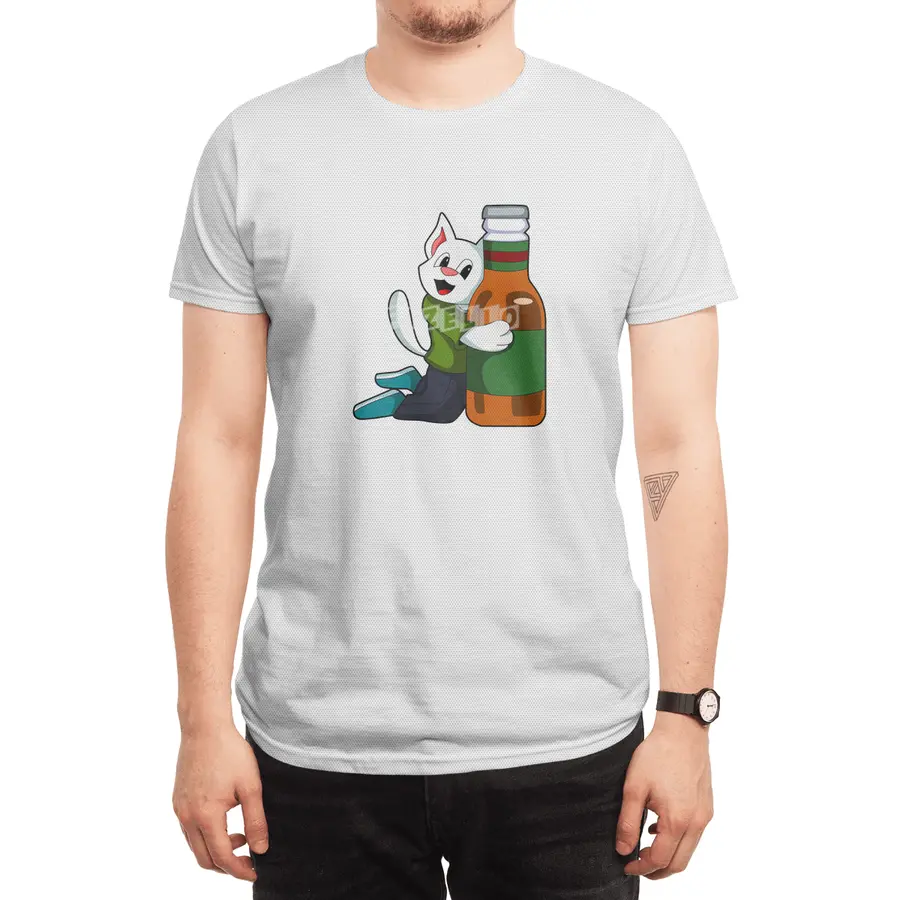 Cat with Bottle of Beer Spor T-Shirt
