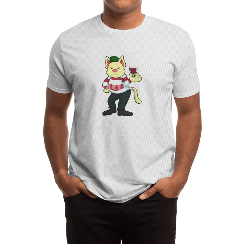 Cat with Glass of Red wine Spor T-Shirt