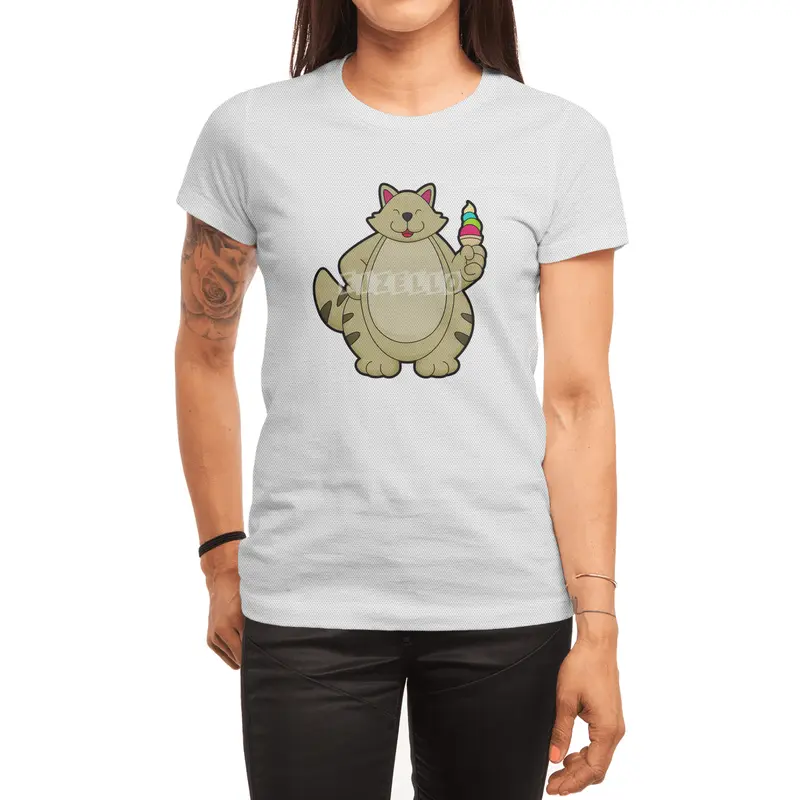 Cat with Waffle ice cream Spor T-Shirt