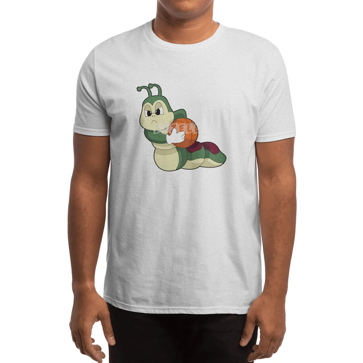 Caterpillar as Basketball player with Basketball Spor T-Shirt