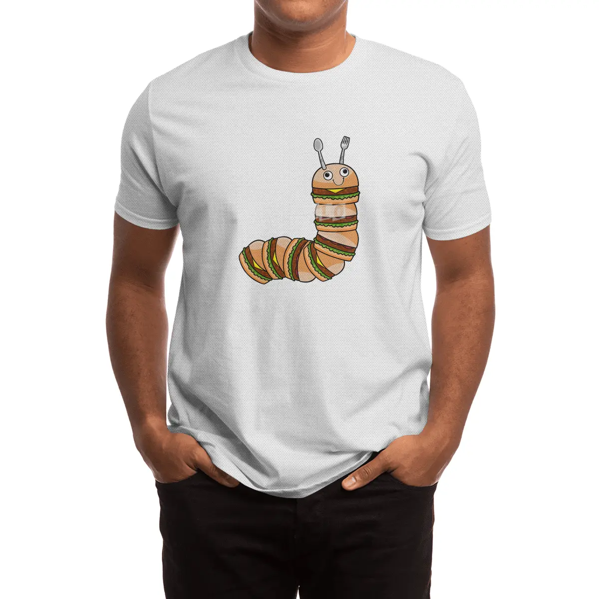 Caterpillar as Cheeseburger with Beef & Salad Spor T-Shirt