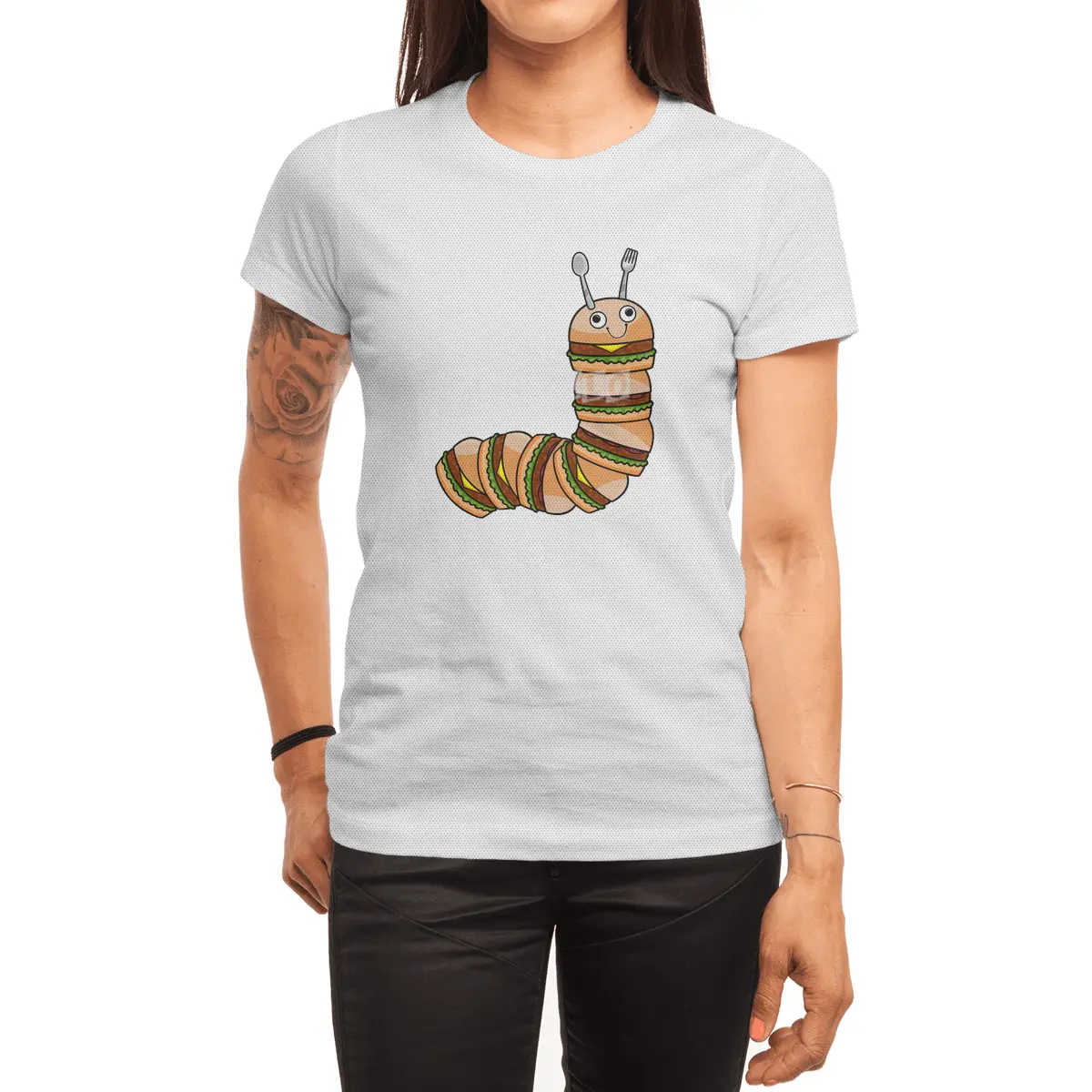 Caterpillar as Cheeseburger with Beef & Salad Spor T-Shirt