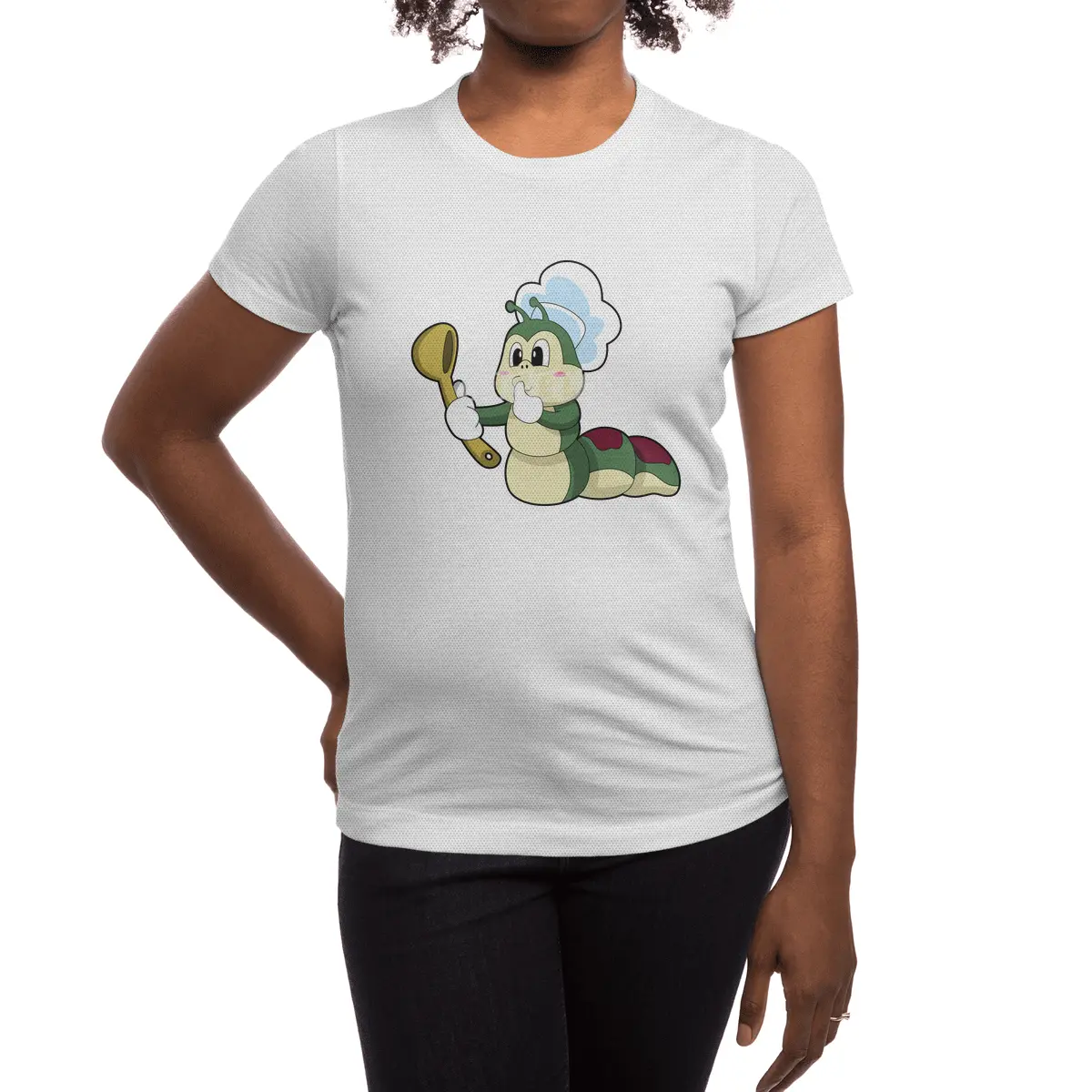 Caterpillar as Chef with Wooden spoon Spor T-Shirt