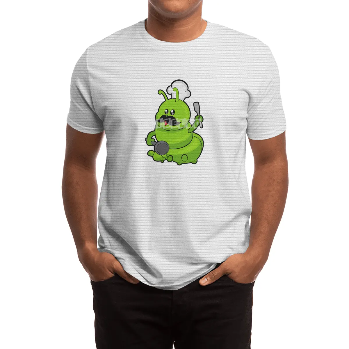 Caterpillar as Cook with Mustache Spor T-Shirt