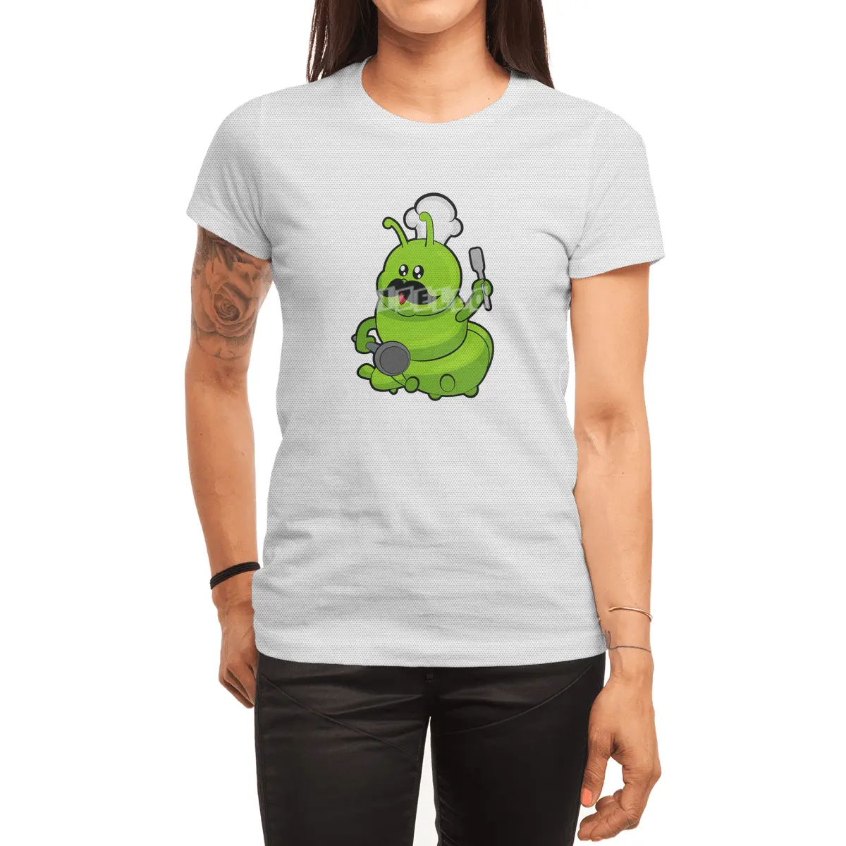 Caterpillar as Cook with Mustache Spor T-Shirt