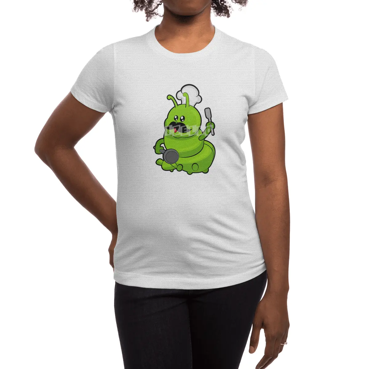 Caterpillar as Cook with Mustache Spor T-Shirt
