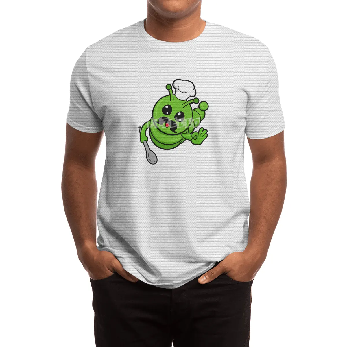 Caterpillar as Cook with Spoon Spor T-Shirt